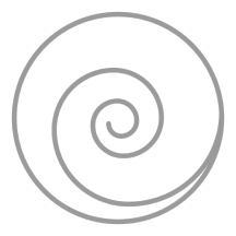 Black spiral line forming a continuous swirl on a white background.
